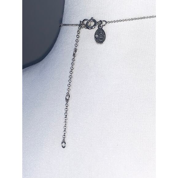 Ann Taylor LOFT Silver Smoky Quartz Crystal Double Pendant Necklace - Picture 5 of 6